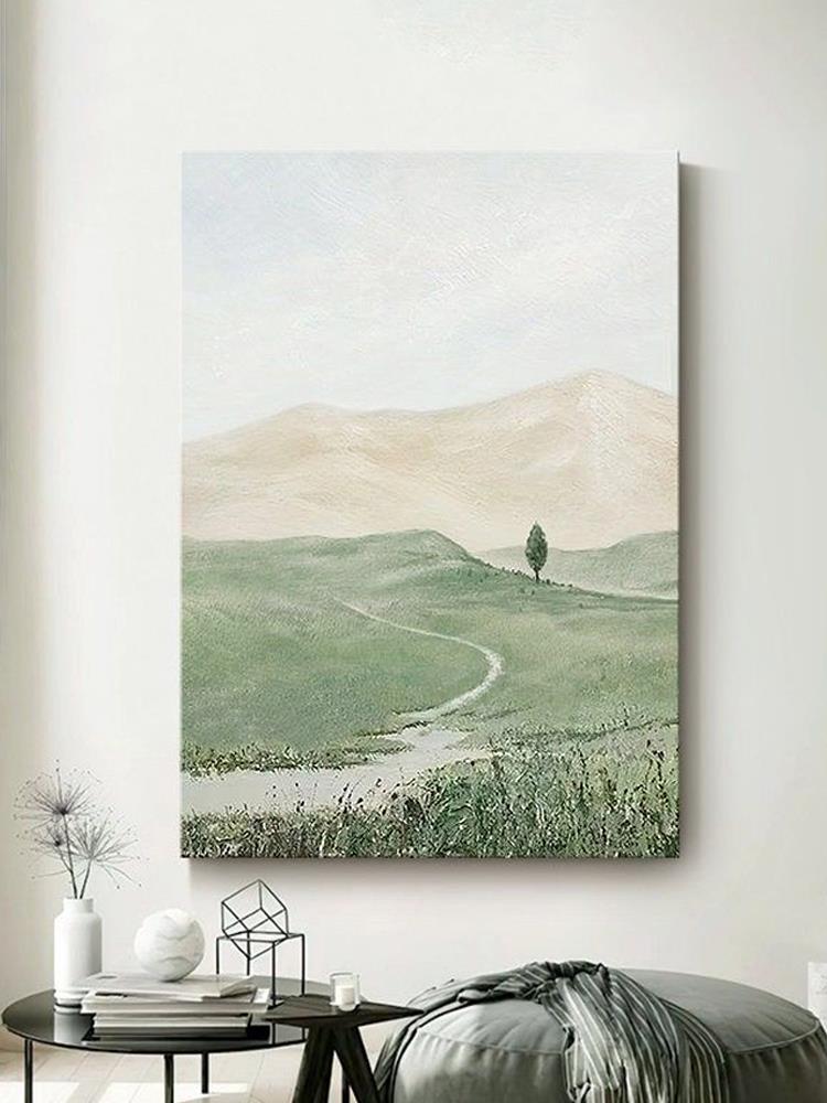 abstrakte landschaft berge baum wandkunst minimalismus Ölgemälde